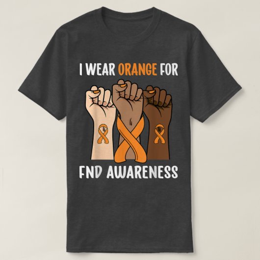 Ik Draag Oranje voor FND-bewustzijn T-shirt (Design voorkant)