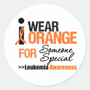 Ik Draag Oranje voor iemand speciaal Ronde Sticker