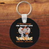 Ik Draag Oranje voor iemand van wie ik van leukemi Sleutelhanger (Voorkant)