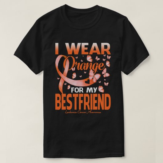 Ik Draag Oranje voor mijn beste vriend leukemiekan T-shirt (Design voorkant)