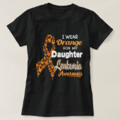 Ik draag Oranje voor mijn dochter Leukemie Bewusth T-shirt (Design voorkant)