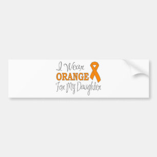 Ik Draag Oranje voor mijn dochter (Oranje lint) Bumpersticker