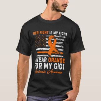Ik draag oranje voor mijn Gigi Leukemiebewustzijns T-shirt