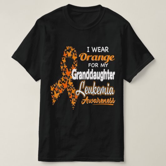 Ik draag Oranje voor mijn kleindochter Leukemie AW T-shirt (Design voorkant)