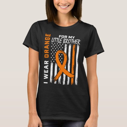 Ik Draag Oranje voor mijn kleine broederleukemie T-shirt (Voorkant)