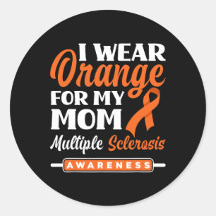 Ik Draag Oranje voor mijn mama multiple sclerose w Ronde Sticker