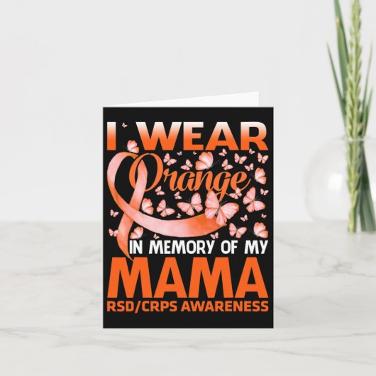 Ik Draag Oranje voor mijn mama RSD Crps Bewustheid Kaart (Voorkant)