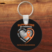 Ik Draag Oranje voor mijn man multiple sclerose AW Sleutelhanger (Voorkant)