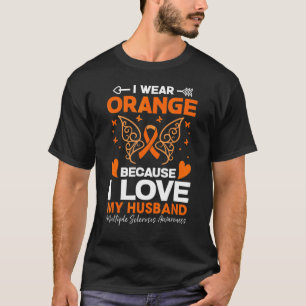 Ik Draag Oranje voor mijn man multiple sclerose AW T-shirt