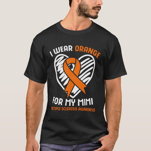 Ik Draag Oranje voor mijn Mimi Multiple Sclerosis  T-shirt (Voorkant)