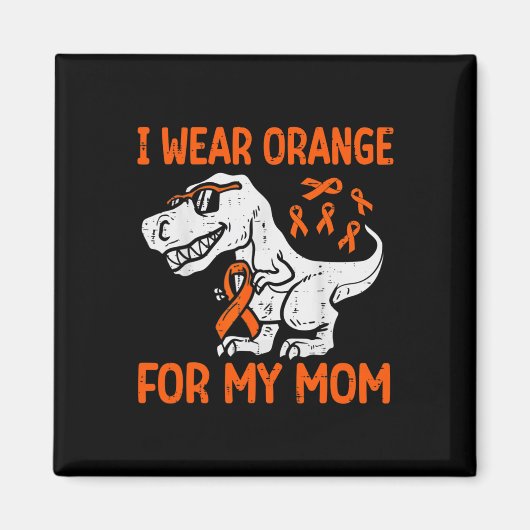 Ik Draag Oranje voor mijn moeder Dinosaur Multiple Magneet (Voorkant)