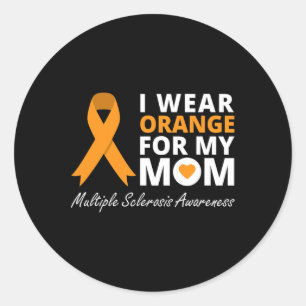 Ik Draag Oranje voor mijn moeder mevrouw Awareness Ronde Sticker