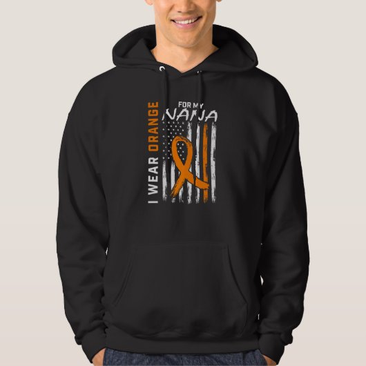 Ik Draag Oranje voor mijn Nana Multiple Sclerosis  Hoodie (Voorkant)