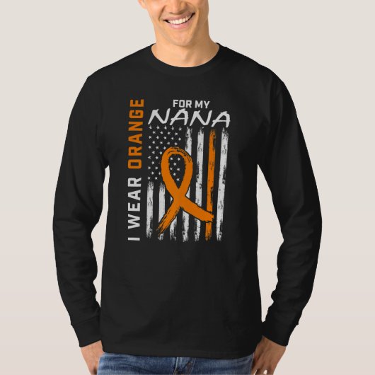 Ik Draag Oranje voor mijn Nana Multiple Sclerosis  T-shirt (Voorkant)