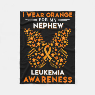 Ik draag oranje voor mijn neef bloed leukemie kank fleece deken