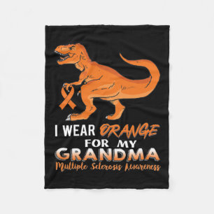 Ik Draag Oranje voor mijn oma Dinosaur Multiple Sc Fleece Deken