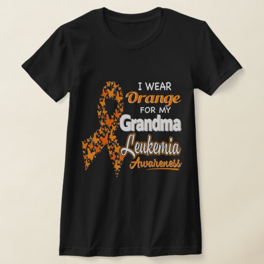 Ik draag Oranje voor mijn oma Leukemie Bewustheid T-shirt (Laagn)