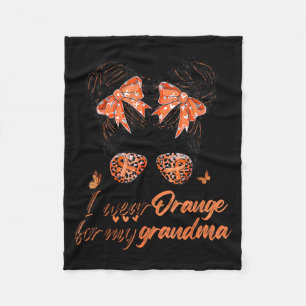 Ik draag oranje voor mijn oma Ms-bewustzijn Fleece Deken