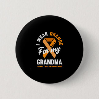 Ik draag oranje voor mijn oma nierkanker ronde button 5,7 cm