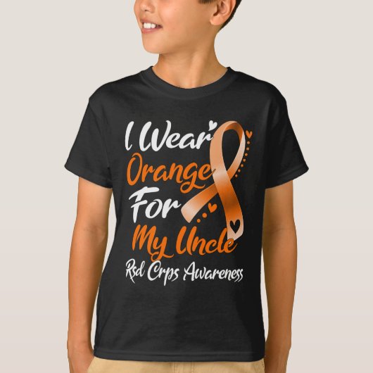 Ik Draag Oranje voor mijn oom RSD Crps Bewustheid T-shirt (Voorkant)