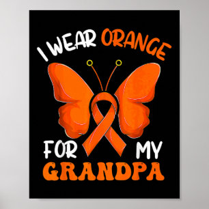 Ik Draag Oranje voor mijn opa Butterfly leukemie A Poster