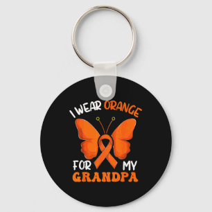 Ik Draag Oranje voor mijn opa Butterfly leukemie A Sleutelhanger