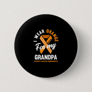 Ik draag oranje voor mijn opa nierkanker ronde button 5,7 cm