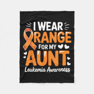 Ik draag oranje voor mijn tante Leukemiebewustzijn Fleece Deken