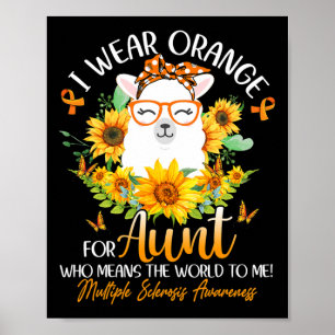 Ik Draag Oranje voor mijn tante mevrouw Llama Sunf Poster