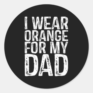 Ik Draag Oranje voor mijn vader Leukemie Bewusthei Ronde Sticker