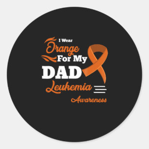 Ik Draag Oranje voor mijn vader Leukemie Bewusthei Ronde Sticker