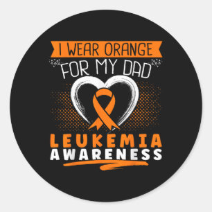 Ik draag oranje voor mijn vader Leukemie bewustzij Ronde Sticker