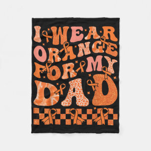 Ik draag oranje voor mijn vader Leukemie Kanker Or Fleece Deken