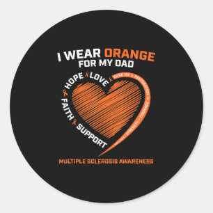 Ik Draag Oranje voor mijn vader Ronde Sticker