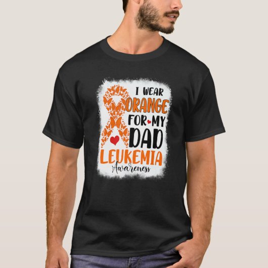 Ik Draag Oranje voor mijn vaders leukemiebewustmak T-shirt (Voorkant)