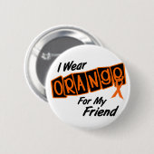 Ik Draag Oranje voor mijn VRIEND 8 Ronde Button 5,7 Cm (Voorkant /achterkant)