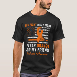 Ik draag oranje voor mijn vriend Leukemiebewustzij T-shirt
