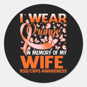 Ik Draag Oranje voor mijn vrouw RSD Crps Bewusthei Ronde Sticker