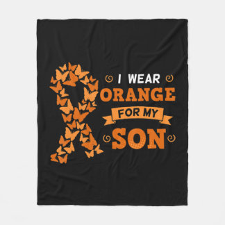 Ik Draag Oranje voor mijn zoon leukemie Bloedkanke Fleece Deken