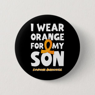 Ik draag oranje voor mijn zoon leukemie bloedkanke ronde button 5,7 cm