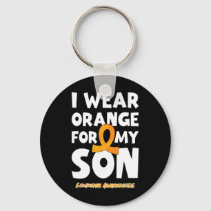 Ik draag oranje voor mijn zoon leukemie bloedkanke sleutelhanger