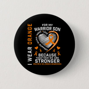 Ik Draag Oranje voor mijn zoon multiple sclerose w Ronde Button 5,7 Cm