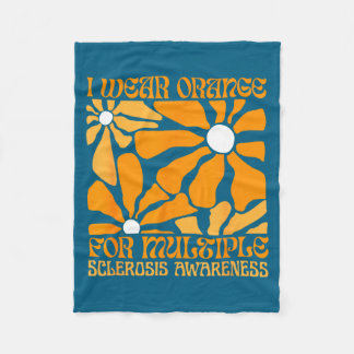 Ik draag oranje voor MS Multiple Sclerose bewustzi Fleece Deken