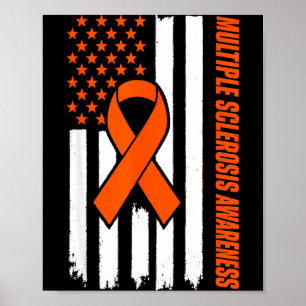 Ik draag oranje voor multiple sclerose bewustzijn poster