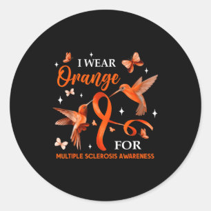 Ik draag oranje voor Multiple Sclerose bewustzijn Ronde Sticker