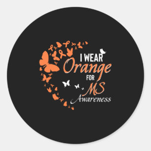 Ik Draag Oranje voor multiple sclerose bewustzijn Ronde Sticker