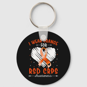 Ik Draag Oranje voor RSD CRPS Awareness Ribbon Hea Sleutelhanger
