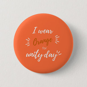 Ik Draag Oranje voor Unity Day Anti Bullying Ronde Button 5,7 Cm