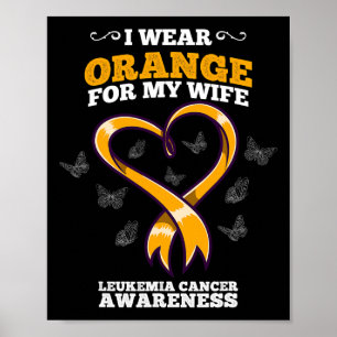 Ik Draag Oranje vrouw leukemie kankerbewustzijn bl Poster