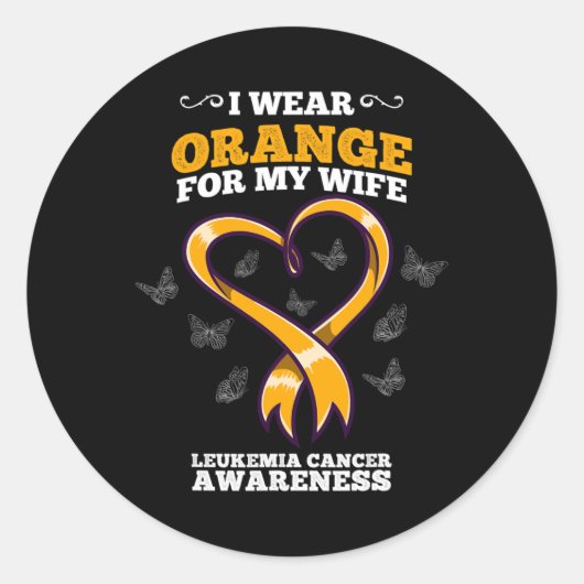 Ik Draag Oranje vrouw leukemie kankerbewustzijn bl Ronde Sticker (Voorkant)